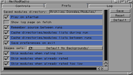 AmiModRadio MUI v0.995 Main Window